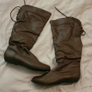 Faded Glory Women's Tall Lace-Up Over-the-Knee Boots - Brown